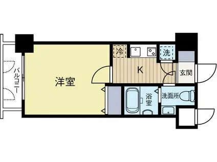 エンクレスト博多駅前(1K/4階)の間取り写真