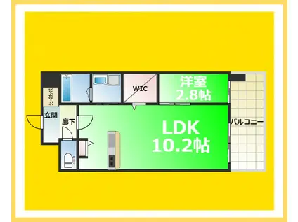 リヴェント難波サウス(1LDK/12階)の間取り写真