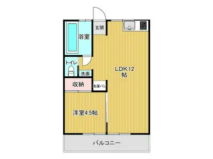 サラダイマンション(1LDK/3階)の間取り写真