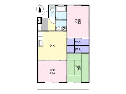 すがみハイツ1号棟(3DK/1階)の間取り写真