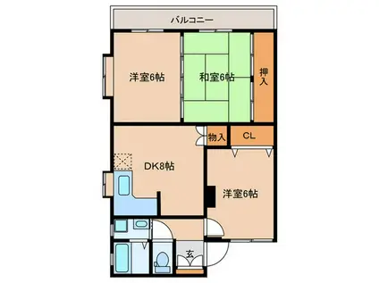 サンシャイン末廣II(3DK/2階)の間取り写真