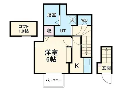 あんしん衣摺08-7001(1K/2階)の間取り写真