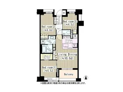 ザ・パークハウス山吹神楽坂(3LDK/5階)の間取り写真