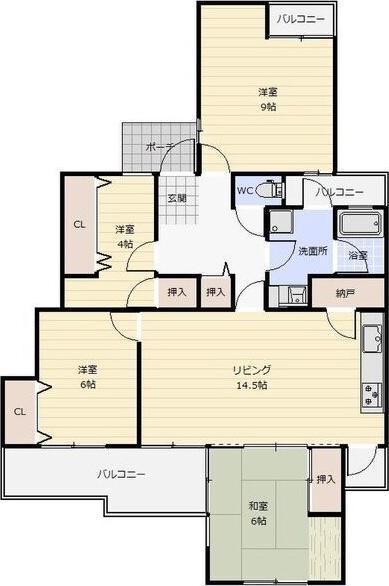 プレステージ新千里西町2号棟(4LDK/4階)の間取り写真