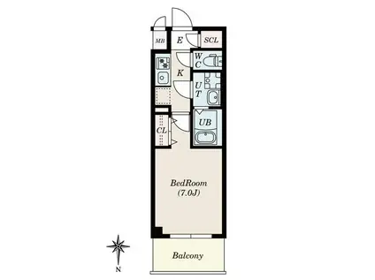 S-RESIDENCE名駅ノースII(1K/6階)の間取り写真