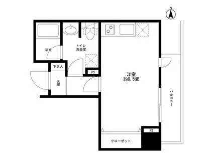 ASAHIRO BLDG(ワンルーム/5階)の間取り写真