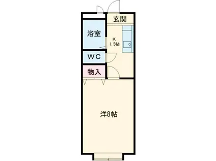 プランドールB(1K/1階)の間取り写真