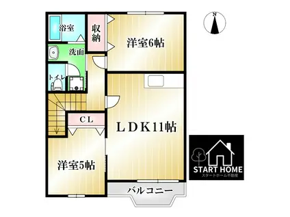 ファー イースト(2LDK/2階)の間取り写真