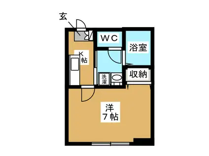 プルメリア(1K/1階)の間取り写真