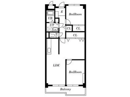 里水マンションB(3LDK/6階)の間取り写真