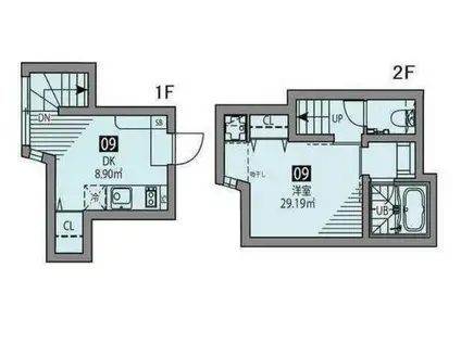 グランエッグス本郷(1DK/2階)の間取り写真