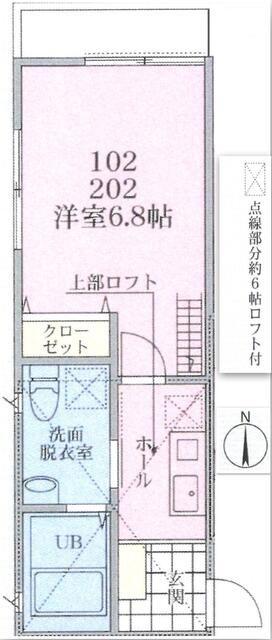 ROUTE善行III(1K/2階)の間取り写真