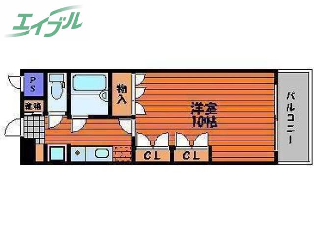 マローン野田(1K/3階)の間取り写真