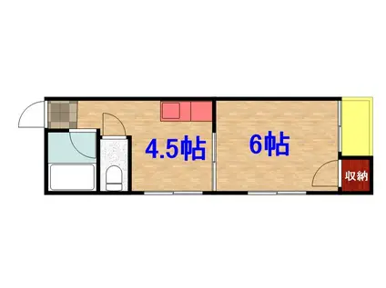 サンハイツ(1DK/2階)の間取り写真