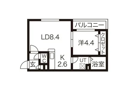 サフィニア七番館(1LDK/4階)の間取り写真