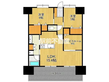 プラネスト多布施(2SLDK/12階)の間取り写真
