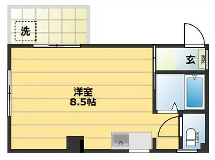 TS-3(ワンルーム/4階)の間取り写真