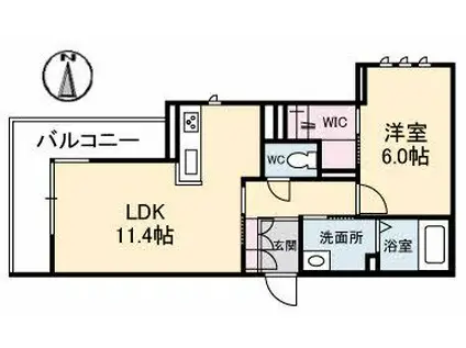 LAULEA白石(1LDK/2階)の間取り写真