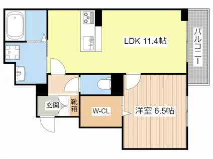 マリソルエム(1LDK/2階)の間取り写真