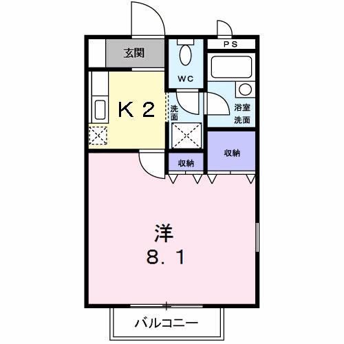 フレンズ(1K/1階)の間取り写真