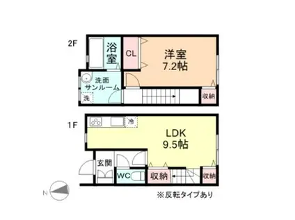 ジオコート本郷 A(1LDK/1階)の間取り写真