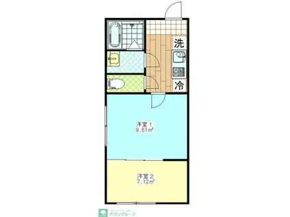 フェリチタ亀戸(2K/3階)の間取り写真