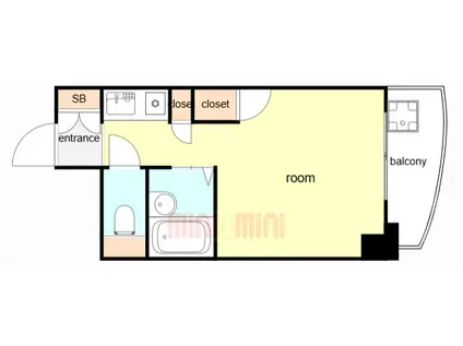 ロマネスク姫島(ワンルーム/5階)の間取り写真