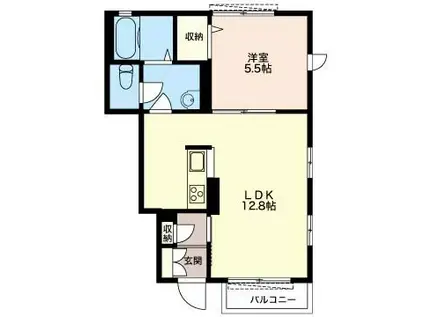 レア・ククナ(1LDK/1階)の間取り写真