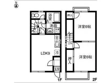 DUPLEX M B(2LDK/1階)の間取り写真