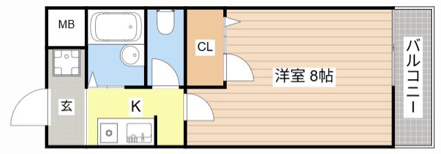 プロスパ(1K/1階)の間取り写真