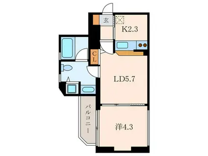 PARK AXIS 西麻布 STAGE(1LDK/5階)の間取り写真