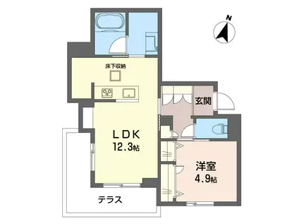 KYレジデンス(1LDK/1階)の間取り写真