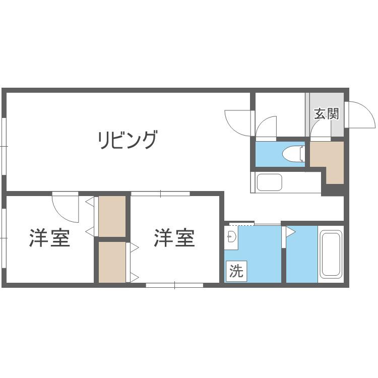 BRIGHTON COURT N20(2LDK/4階)の間取り写真