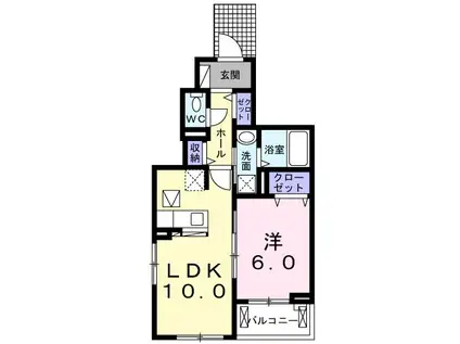 ブローテI(1LDK/1階)の間取り写真