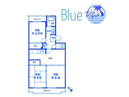 鎌倉グリーンヒルズ(3LDK/4階)の間取り写真