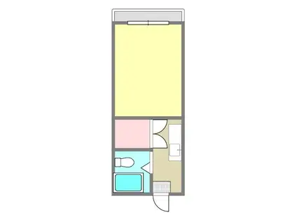 リバーハイツ(ワンルーム/1階)の間取り写真