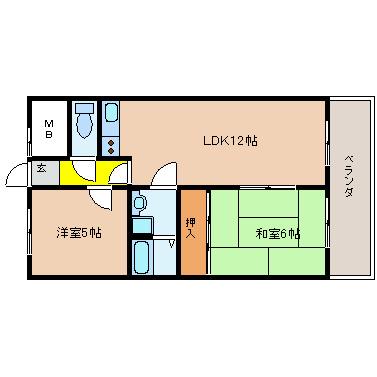 サンルミネ館(2LDK/4階)の間取り写真