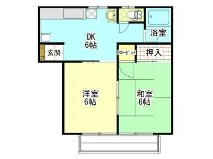 コーポラス・SAWAII(2DK/2階)の間取り写真