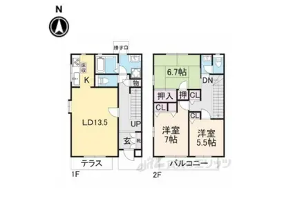 昴の郷学園前A(3LDK/1階)の間取り写真