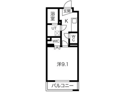 ハウオリII(1K/1階)の間取り写真