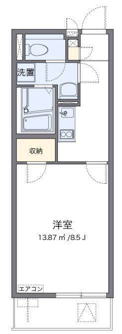 クレイノMEMORY(1K/2階)の間取り写真