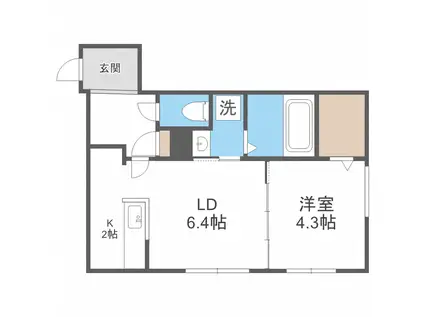 FUTABA SQUARE琴似 フタバスクエア(1LDK/3階)の間取り写真