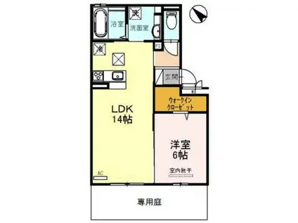 プランタン(1LDK/2階)の間取り写真