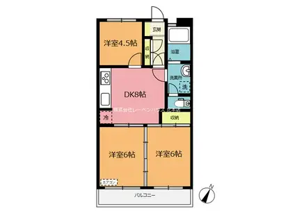 メゾン・ド・エル(3DK/2階)の間取り写真