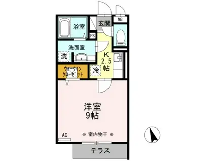 メゾンクレール墨田(1K/1階)の間取り写真