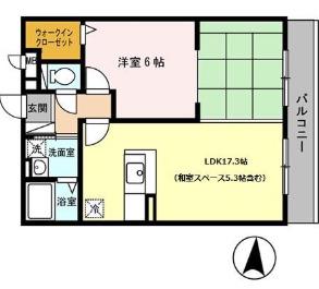 アークファイブ(1LDK/2階)の間取り写真