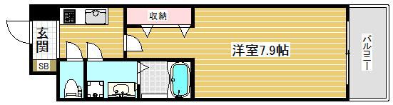 エスリード三宮旭通(1K/12階)の間取り写真