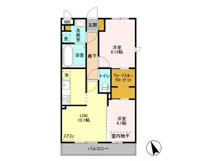 プチクール V(2LDK/2階)の間取り写真