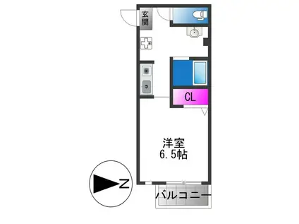 生野東マンション(1K/3階)の間取り写真