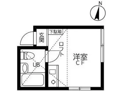 エコー中落合(ワンルーム/2階)の間取り写真